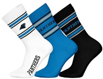 NFL Carolina Panthers 3pk Crew Socks - WHT/BLU/BLK - 43/46