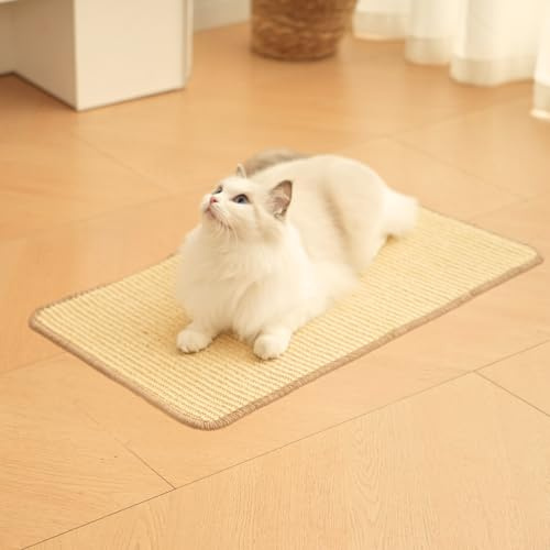 Cat Scratcher Mat, Sisal, Jute Border, Sofa & Floor Protector, 23.6x15.7in