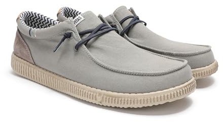 PITAS | WP150 LEDRO | Mocasines de Hombre | Náuticos Casual | Zapatillas de Verano | Zapatos Casuales y Cómodos | Zapatos Walkinpitas | Gris 41