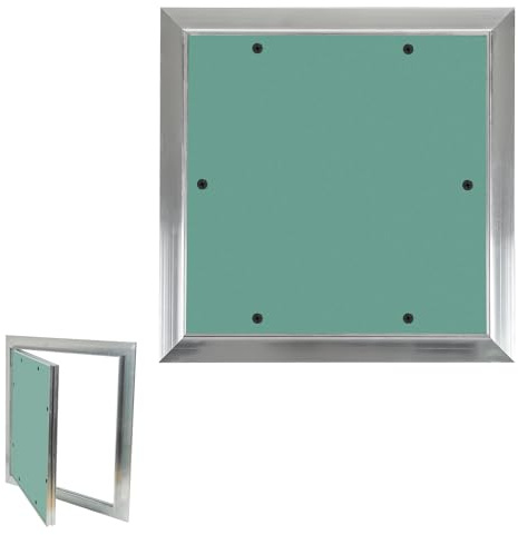 TEOV Revisionstüre 200x200 mm Aluminium-Rahmen Verdeckte Revisionsklappe 10 mm Einlage Imprägnierte Gipskartonplatte Verdeckte Gipskarton (20X20cm)