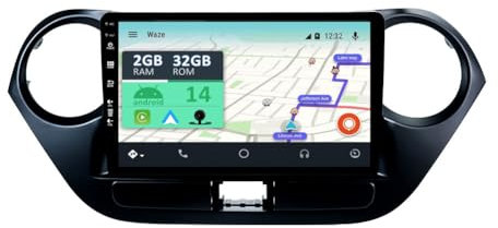 YUNTX Android 14 Autoradio für Hyundai i10 2014-2019-[Integriertes CarPlay/Android Auto/GPS]-9” IPS Touchscreen-mit Kamera-Lenkradsteuerung/MirrorLink/Bluetooth 5.0/WiFi/USB/4G