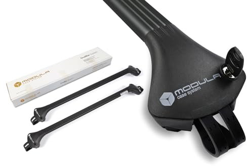 Modula Case System OvalBar Kompletter Aluminium-Dachträger Relingträger kompatibel mit Skoda Karoq SUV ab 2018- mit offener Dachreling, abschließbar, Nutzlast 75 kg