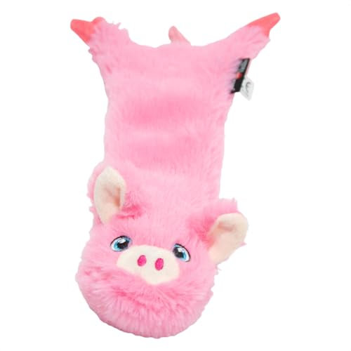 JACK AND VANILLA, Jouet en Peluche Cochon Rose, pour Chiens, 30 cm, Design réaliste, sonore et Lavable, idéal pour Les Jeux interactifs, Couleur vive, Modèle Flatties