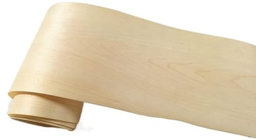 BCOMFY 1 Rolle natürliches Ahornholzfurnier dünnes handgefertigtes massives DIY-Holzfurnier dekorative Außenhaut Lautsprecherrenovierung