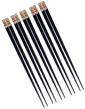 Palillos japoneses, palillos personalizados, vajilla de palillos japoneses, palillos chinos, 5 pares de palillos japoneses de madera, palillos largos for fideos