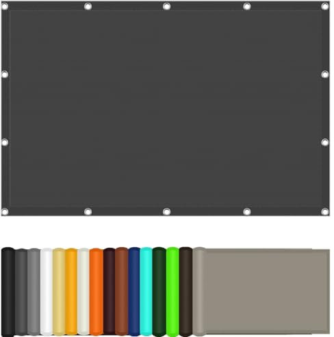 Toile Ombrage Extérieur 1.25 x 4.25 m 98% Une Protection des Rayons UV Filet Anti Chaleur, Bâche de Parasol avec Serre-Câble pour Balcon, Extérieur, Cour, Piscine, Gris Foncé