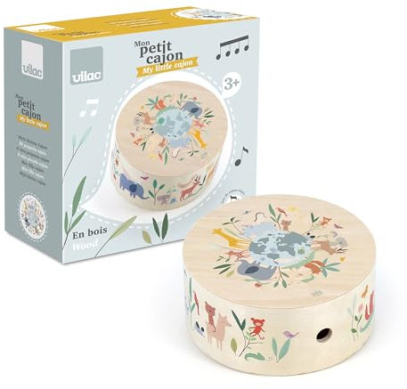 VILAC - Cajón Trommel aus den Tieren der Welt – Sarah Betz – Musikspielzeug – 1 Cajóntrommel aus Holz – Spielzeug für Kinder ab 3 Jahren – 7113
