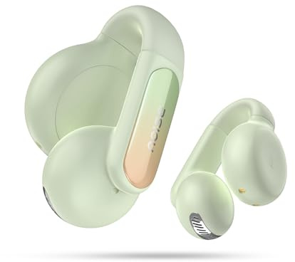 Noise Air Clips 2 Open Ear Clip-On Earbuds, 40Hr Playtime, AirWave™ Technology, Ultra Light Comfort Fit for Sports & Workouts, Low Latency, Water Resistant, Dual Pairing, 1 Year Warranty, Frost Green