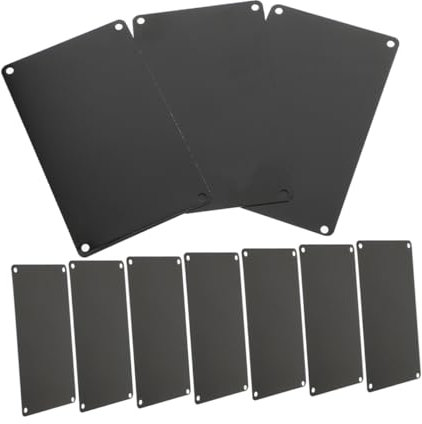 Amosfun 10 placas de identificación en blanco para manualidades, letreros de pared de aluminio anodizado para oficina, negocios, uso doméstico