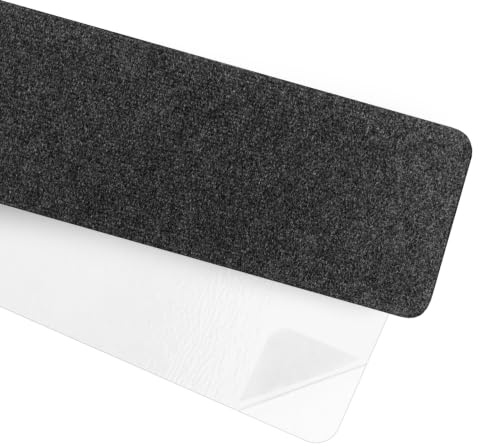 Quest 15x Stufenmatte Treppenteppich 76x20 cm rutschfest - Schwarz | Selbstklebender Stufenteppich, geräuschdämpfend & komfortabel, schützt Holz-, Laminat- & Steintreppen, pflegeleicht, innen