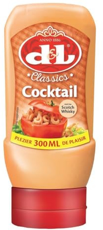D&L Cocktail Sauce - 24x 300ml Squeeze – mild cremiger Cocktail Dip von Devos & Lemmens, mit Scotch Whisky, zu Döner & Baguettes, Fleisch- und Fischgerichten und veganen Speisen
