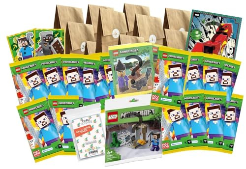 Bundle mit L. Minecraft Serie 1 - Adventskalender 24 tolle Überraschungen + Exklusive Collect-it Hüllen