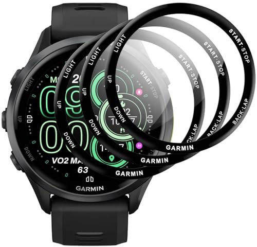IQShield Panzer Schutz Glas Kompatibel mit Garmin Forerunner 970 47mm, HD Panzer Schutzfolie, 3D Runde Kante Displayschutz, Touch Sensitive, Blasenfest Schutzglas, Anti-Kratzer Panzerfolie -3 Stück