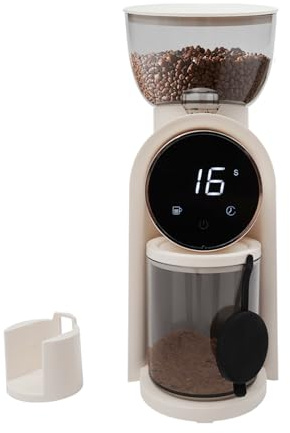 TONFEION Elektrisch Kaffeemühle Kegelmahlwerk, 25 Mahlstufen Kaffeebohnen Mühle, Kaffeemühle für Siebträger Klein Kaffee Mahlen 2-14 Tassen, Kegelmühlen Gewürzmühle mit LCD Touchscreen