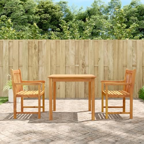 Ziaphsol 3-TLG. Garten-Essgruppe Massivholz Akazie, 85x85cm Gartentisch mit 2 Stühlen, geöltes Akazienholz für Balkon, Terrasse, Outdoor-Mahlzeiten, robuste Terrassenmöbel