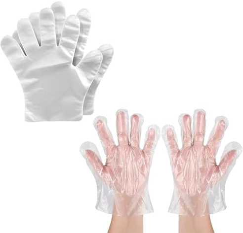 Einmalhandschuhe Einweg - 100pack Plastik Einweghandschuhe,Einweghandschuhe für die Lebensmittelzubereitung,Plastikhandschuhe zum Haare färben,Einheitsgröße für die meisten,Reinigung Essen zubereitet