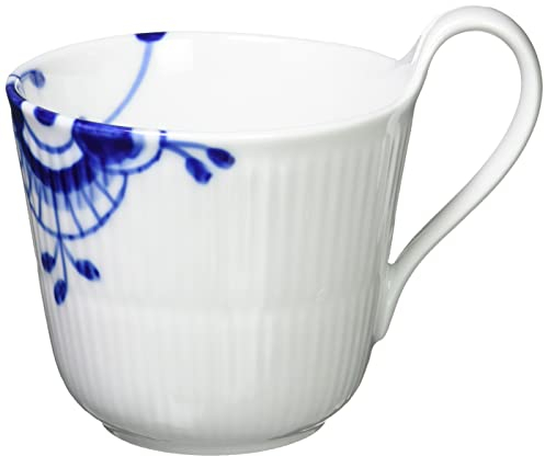 Royal Copenhagen 1016878 Tasse, Porzellan, 330 milliliters, Weiß-blau/Gerippt