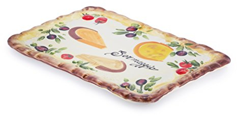 italienische Keramik rechteckiger Formaggio Teller 35x24 cm