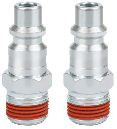 WYNNsky Air Tools Accessories Fittings, 3/8'' MNPT Industrial Type Plug with Sealant, 2 Pieces Air Compressor Accessories Kit