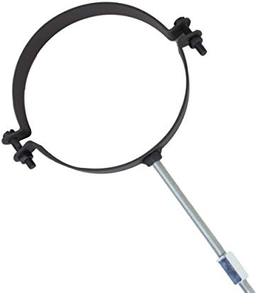 LANZZAS Pelletrohr Halter/Schellen-Set für den Durchmesser 80 mm - Farbe: schwarz - mit Schrauben und Gewindestangen