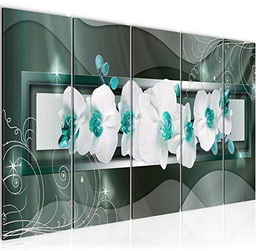 Runa Art Bild Blumen Orchidee Wandbilder auf Vlies Leinwand 5 Teilig Wanddekoration Wohnzimmer Schlafzimmer 206456c