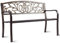 COSTWAY Gartenbank Metall, Sitzbank aus Gusseisen für 2-3 Sitzer, Parkbank mit Rückenlehne & Armlehne, Metallbank, Eisenbank für Garten, Terrasse, Balkon, 126 x 60 x 85 cm