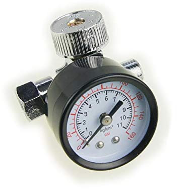 KATSU Air Pressure Regulator Valve 1/4, Mini Adjustable Air Flow Control Gauge, Pneumatic Tool Accessory for Air Compressor Spray Paint Gun 214103