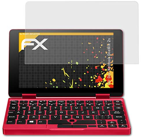 atFoliX Panzerfolie kompatibel mit One-Netbook OneMix 2s Schutzfolie, entspiegelnde und stoßdämpfende FX Folie (2X)