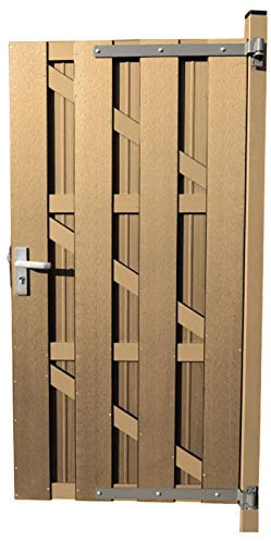 HORI® Gartentor für WPC-Lamellenzaun I Zauntor aus WPC I Passend zu HORI-WPC-Zäunen I Anschlag DIN links oder rechts I Inkl. Pfosten, Türdrücker, Beschläge, Aluanschlag I In 3 Farben: I