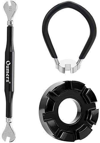 Oumers Fahrrad Speichenschlüssel, Geschmiedeter Stahl Nippelspanner Spanschlüssel Fahrrad Rad Speichen Schlüssel-Schwarz