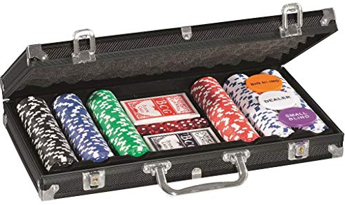 Idee+Spiel Poker-Koffer Poker-Set Poker-Chips 300x Chip 2X Karten-Spiel Alu-Koffer