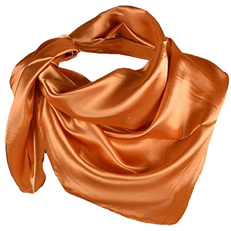 YOFASEN Hijab Kopftuch für Damen - 1 Stück Einfarbig Satin Muslimische Islamische Kopfbedeckung Frauen Gesichtsschleier Schal Turban 90x90 cm, Braun gelb