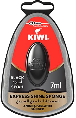 Kiwi Shoe Express Shine Sponge Black 7ml Black Leather Shoes