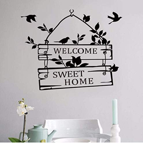 Vinyl Wandbild Home Diy Dekor Zitat Wandtattoo Home Door Welcome Home Vinyl Wandaufkleber Abnehmbare Home Zitat Wallpaper 39X31Cm