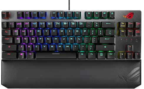 ASUS ROG Strix Scope NX TKL Deluxe mechanische RGB-Gaming-Tastatur (Deutsches Layout, kabelgebunden, ROG-NX-Switches, Aluminiumgehäuse, Aura Sync Beleuchtung, Tenkeyless Formfaktor, schwarz)