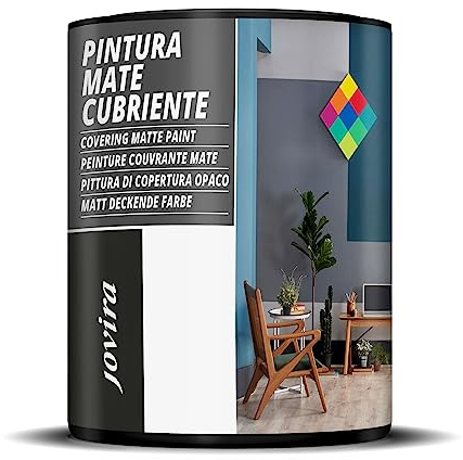 JOVIRA PINTURAS Pintura Mate Cubriente | 24 colores | Pintura interior-exterior con excelente poder cubriente. (750 Mililitros, Gris otoño)