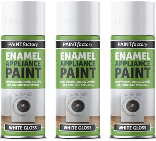 3 x 400ml White Gloss Enamel Paint Spray Appliance Aerosol DIY Wood Metal
