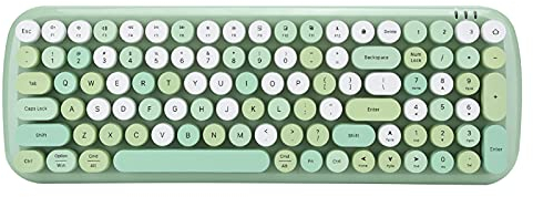 ASHATA Drahtlose Tastatur, Multi-Device-Tastatur für Bluetooth 5.1 Drahtlose Tastatur für Laptop-Handy-Tablet, Gaming-Tastatur für Win, für Android, für und andere