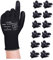 Donfri 12 Pairs PU Coated Safety Work Gardening Gloves Men High Performance EN388 Black Non-slip Protective Handling Gardening Builders Mechanic Breathable Washable（XL/10）