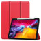 Tri-fold Custodia per iPad Pro 11-pollici 2021 con Portamatite, PU pelle TPU Corpo intero Protettivo Tavoletta Magnetico Flip Cover 【Ricarica Apple Pencil + Auto Sleep/Wake】(Rosso)
