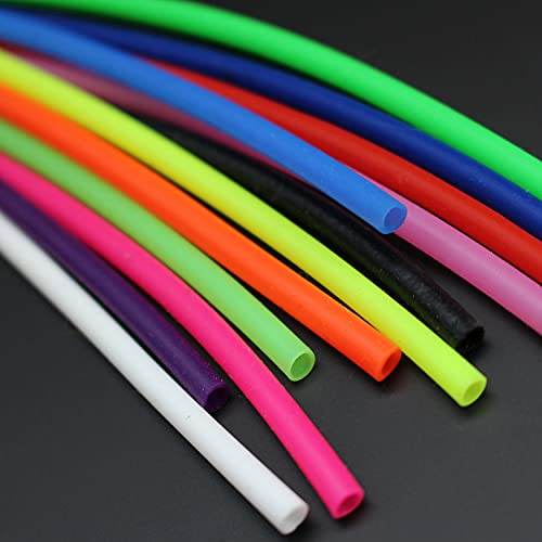 Tigofly 12 tubi in silicone UV in 12 colori, diametro interno 1/8 x 5/32 OD, piccolo, morbido, flessibile, cavo da 25,4 cm, tubi per la costruzione di mosche