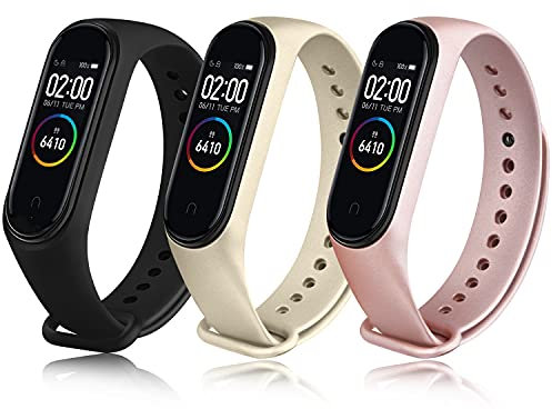 Oumida 3 Pcs Bracelet pour Xiaomi Mi Band 4/ Xiaomi Mi Band 3, Bracelet Silicone Souple Respirant Nouvelle Couleur pour Mi Band 4/ Mi Band 3 (Pack2)