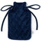 LIVIVO 2L Hot Water Bottle Microfiber Diamond Stitch Style Fleece/Knitted/Faux, Soft Removable and Washable Cover - Quick Heat and Comforting Pain Relief (Navy)