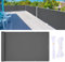 YangAera Balkon Sichtschutz, 50 x 100cm Balkon Abdeckung mit Ösen und Kabelbinder, Blickdichte Wasserfest Windfest und UV-Schutz Balkonverkleidung, für Balkongeländer Terrasse Garten (Dunkelgrau)
