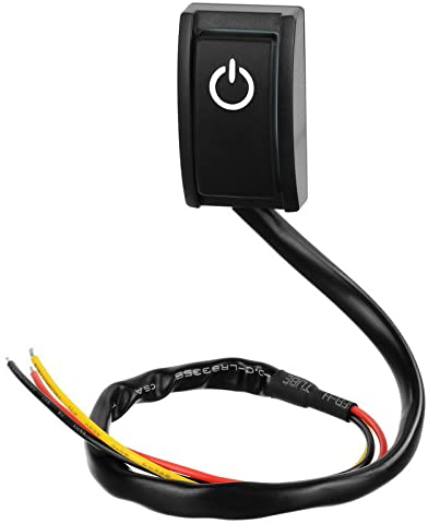 Hsthe Sea Interruptor basculante, 2 pines, 2 posiciones, instalación adhesiva de doble cara, montaje en superficie, interruptor usado 12V 20A con cables presoldados