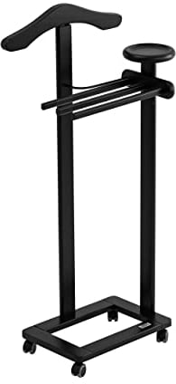 Arredamenti Italia Valet pour chambre à coucher ANTIMO, Bois - Finition noire « Ar-It le cœur du bois »