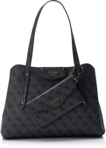 Guess Damen ECO Brenton GIRLFRIE Tasche, Coal Logo