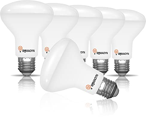 BHMAOYN LED-Reflektor R80 E27 12W Kaltweiß 6000K,1100LM mit 110° Abstrahlwinkel,Ersatz Halogenstrahler E27 100W,AC 230V,R80 LED Reflektorlampen für Deckenstrahler,Nicht Dimmbar,6er-Set