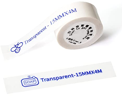 Qutie Blaue Schrift Etiketten Selbstklebend - 15mm Wasserdicht DIY Klebeetiketten, Kompatibel zum Qutie Etikettendrucker, Geeignet für Drucken Sie Barcode, Name, Datum, Preis, Farbige Schrift