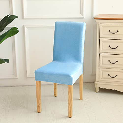 Stuhlhussen 4er Set Hellblau Stuhlbezug Universal Stuhlhusse Stretch Abnehmbare Waschbar Hussen für Stühle Sehr Pflegeleicht und Langlebig Stuhlüberzug Moderne Elastic Beschützer